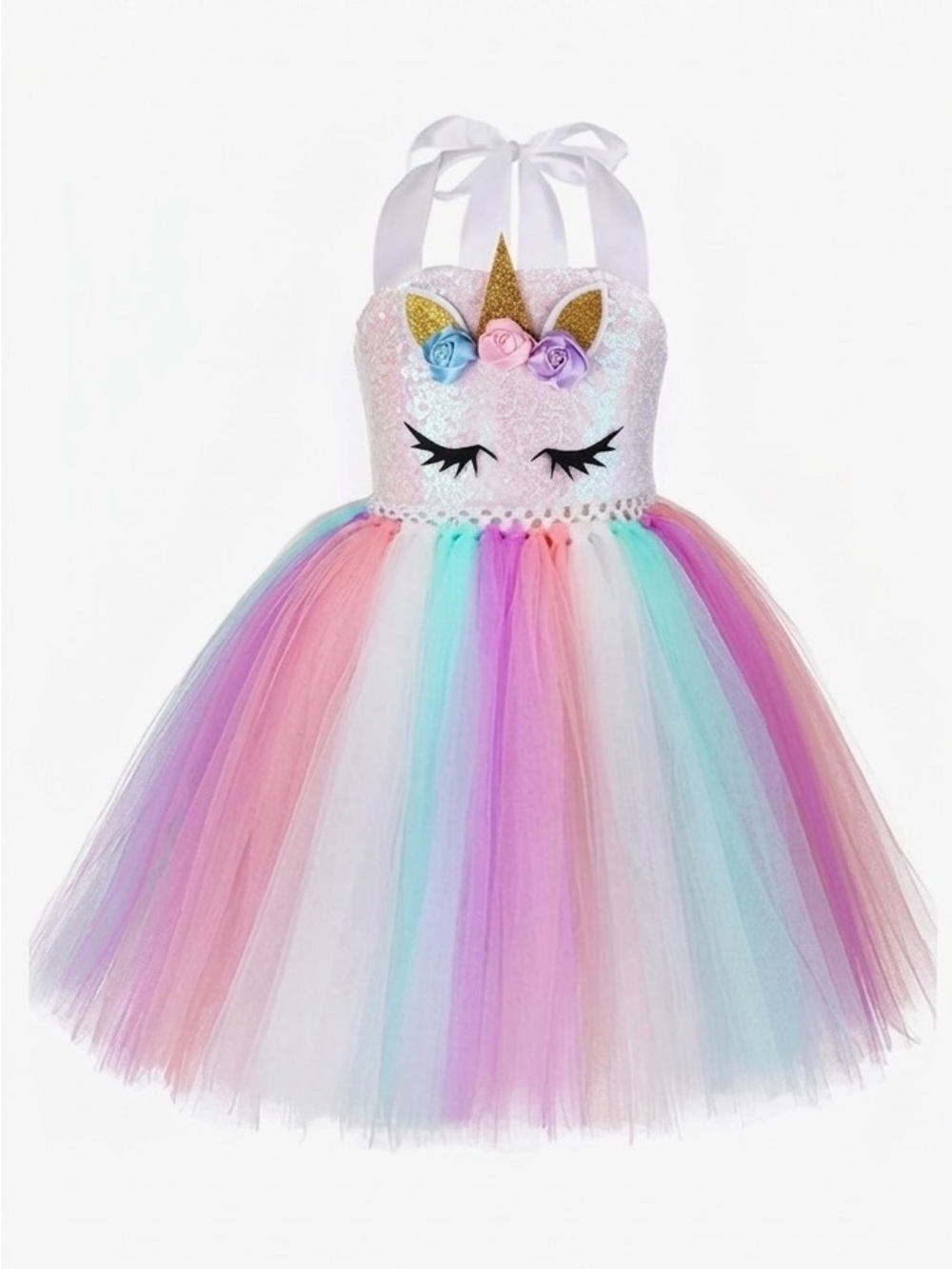 Unbranded Girls' Pastel Unicorn Tutu Dress Costume 3-4T